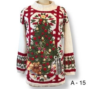 Festive Christmas Tree Sweater - Red and Green